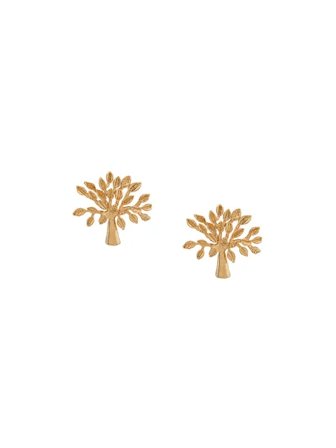 Mulberry logo tree stud earrings Gold QE2273000N637