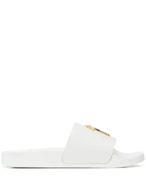 Giuseppe Zanotti logo plaque slides White RS90059002