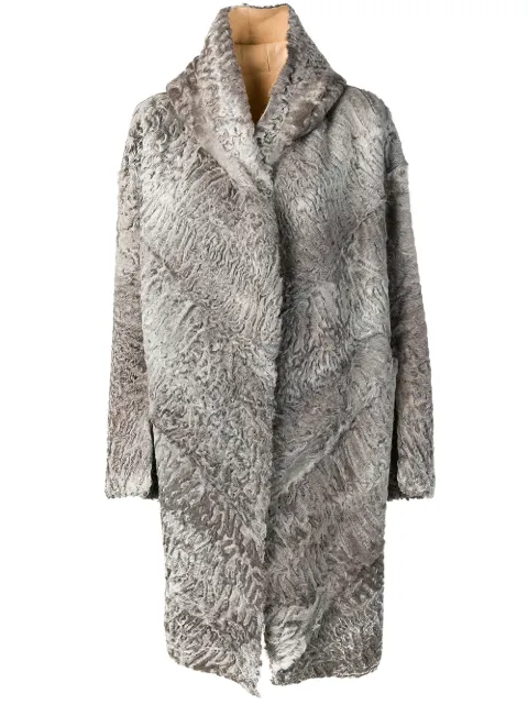 Liska Chiron shearling coat Grey CHIRON