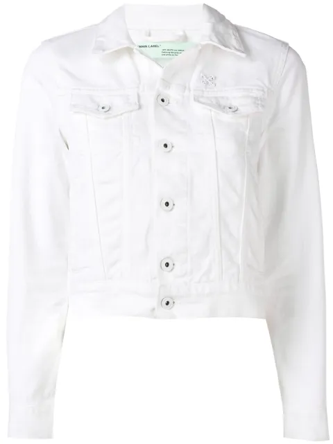 Off-White cropped denim jacket White OWYE008S19D620470110