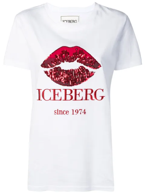 Iceberg sequin logo T-shirt White F0916301