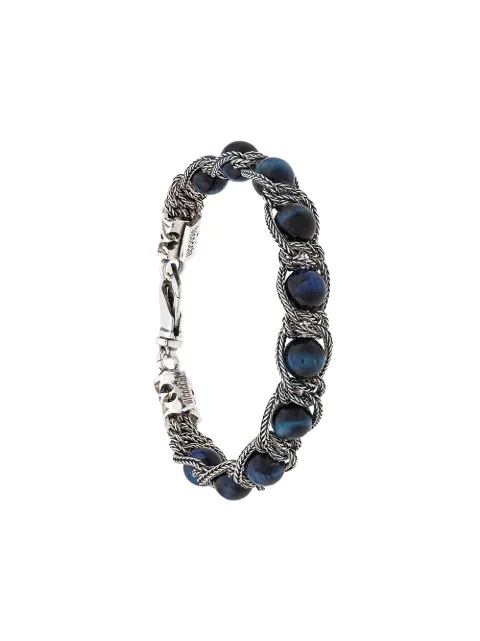 Emanuele Bicocchi beaded chain bracelet Blue SHBR22N