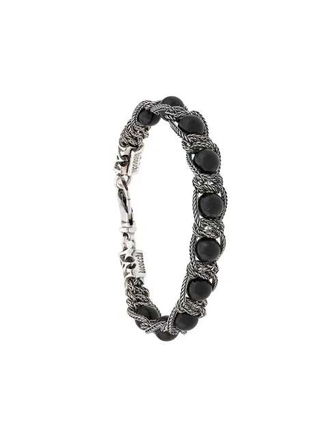 Emanuele Bicocchi beaded chain bracelet Black SHBR21N