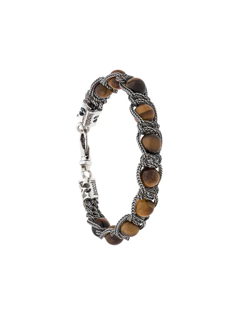 Emanuele Bicocchi beaded chain bracelet Brown SHBR221M