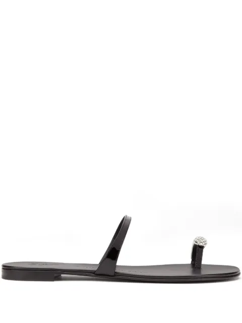 Giuseppe Zanotti Ring crystal-embellished sandals Black I700000015