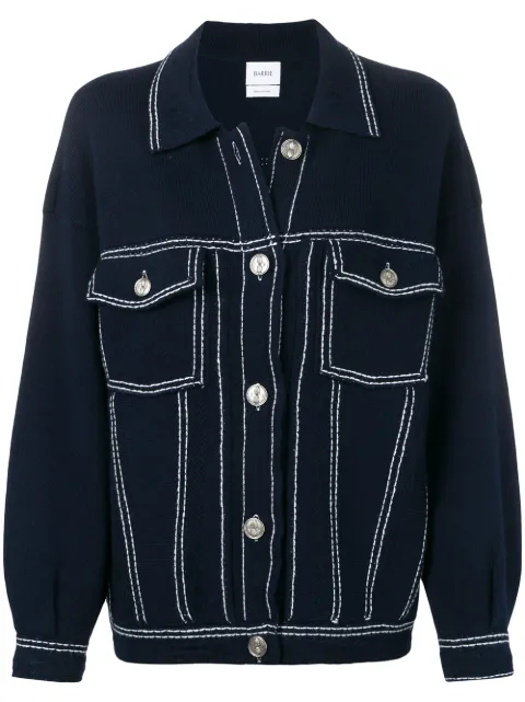 Barrie contrast-stitching denim-effect jacket Blue C85224