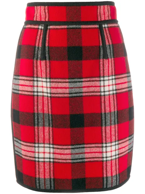 DSQUARED2 checkered pencil skirt Red S75MA0666S52054