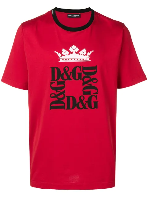 Dolce & Gabbana crown logo print T-shirt Red G8HV4THH7QT
