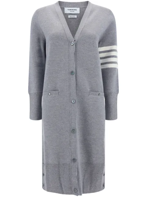 Thom Browne merino wool Milano V-neck long cardigan Grey FKC289A00014