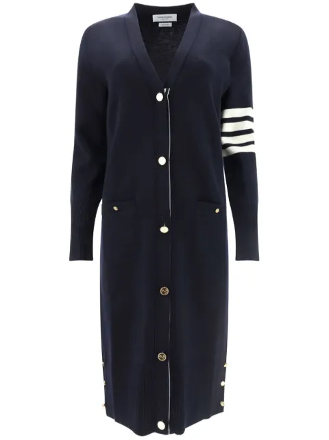 Thom Browne merino wool Milano V-neck long cardigan Blue FKC289A00014