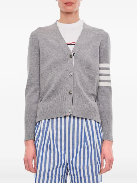 Thom Browne wool 4-Bar V-neck cardigan Grey FKC207A00014