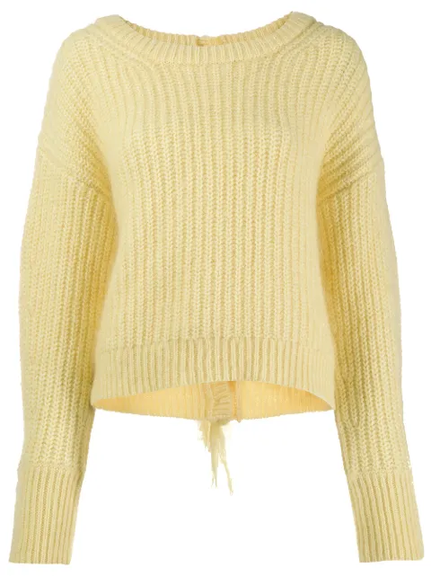 Kenzo scoop neck knitted jumper Yellow F962TO620843