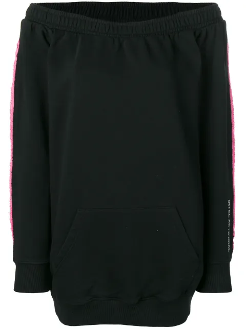 COUNTY OF MILAN layered sweatshirt dress Black CWDB091S196301751001