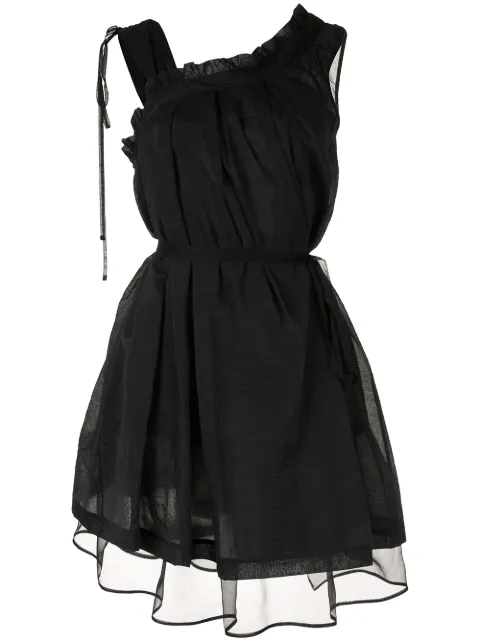 Shanshan Ruan pleated short dress Black D36C1