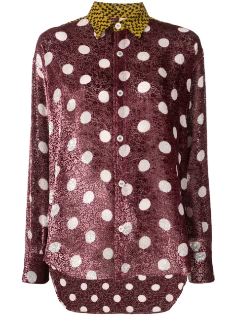 Golden Goose polka dot print shirt Pink G34WP142A2
