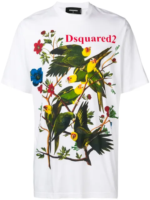 DSQUARED2 birds motif T-shirt White S71GD0753S21600