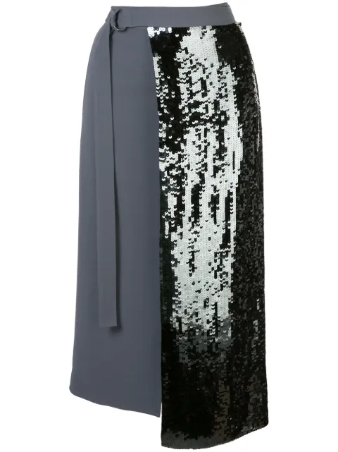 Tibi sequinned wrap skirt Grey F219TR5151