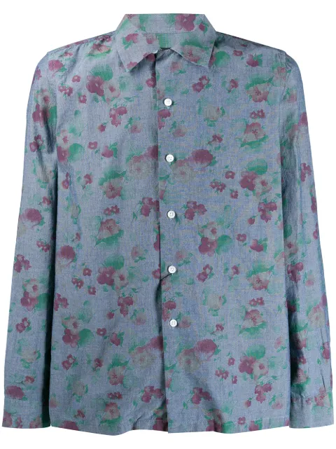 Dell'oglio floral print shirt Blue BG001S6UT30502142678