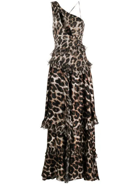 Philipp Plein tiered leopard-print gown S19CWRG0924PTE043N