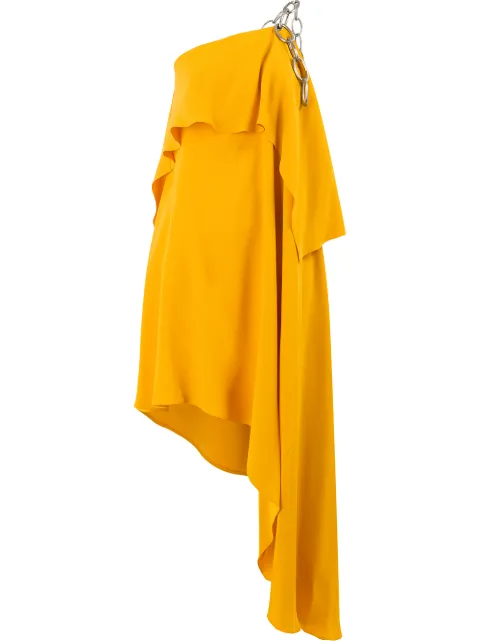 Monse shoulder chain draped dress Yellow MS19M0222CES