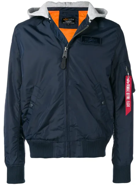 Alpha Industries bomber jacket with a hood Blue 196108