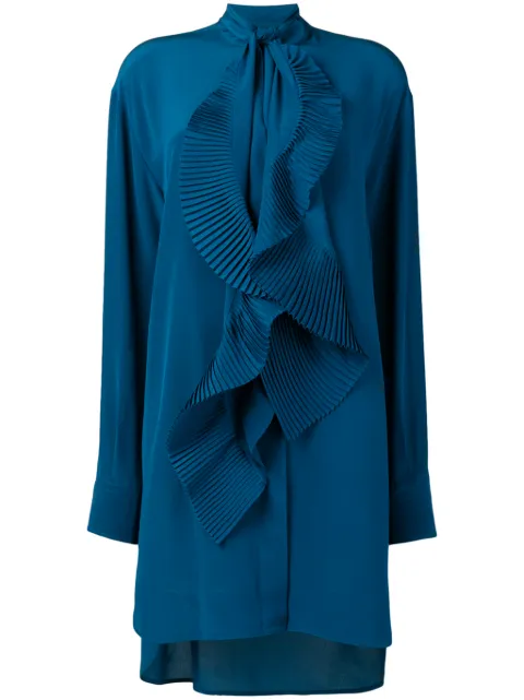 Givenchy pleated scarf shirt dress Blue BW20C610JX