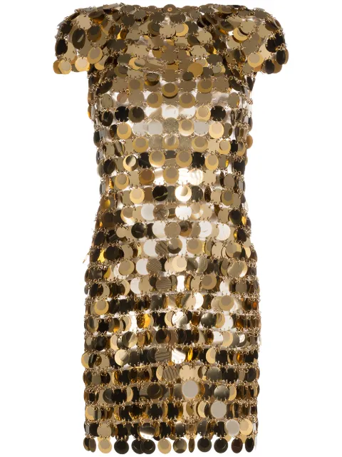 Rabanne chainmail mini dress Gold 19AIRO014PS0133