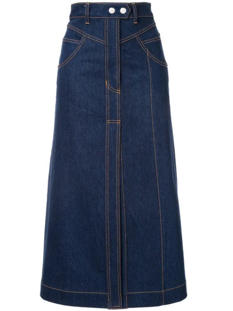 Ellery Traffic panelled denim skirt Blue 9PX906NVY