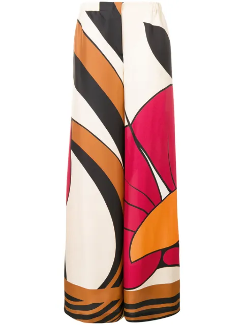 Alberta Ferretti patterned wide-leg trousers Neutrals 03034230