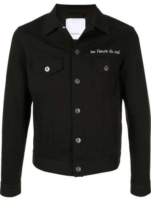 Ports V logo embroidered shirt jacket Black VN8JSB04GWD005