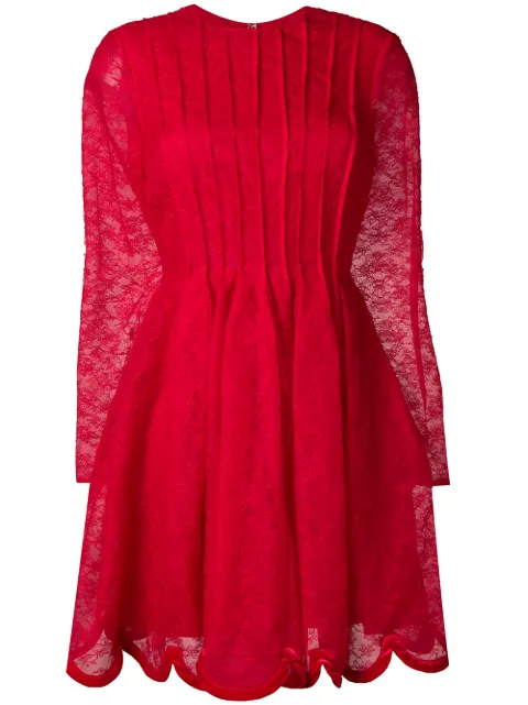 Valentino Garavani floral lace skater dress Red BVAJB646G