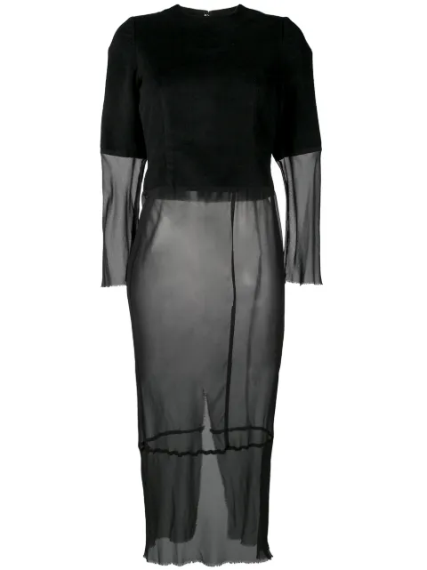 Comme Des Garçons Pre-Owned 1993's sheer detail dress Black CDG1036