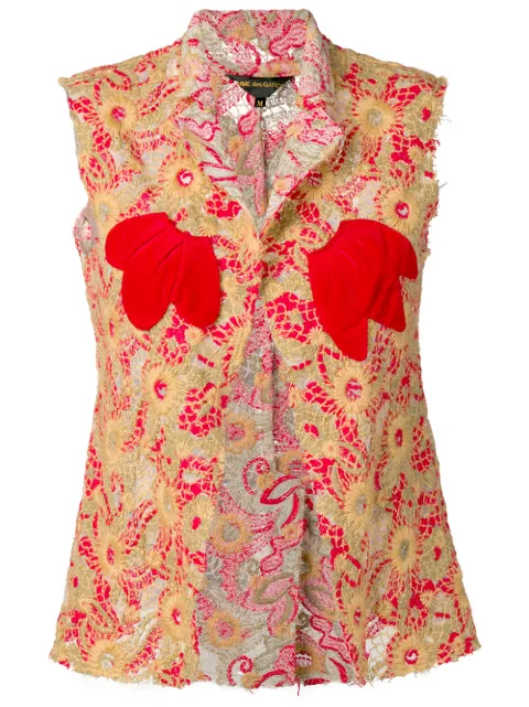 Comme Des Garçons Pre-Owned 2003's embroidered waistcoat Red CDG1016