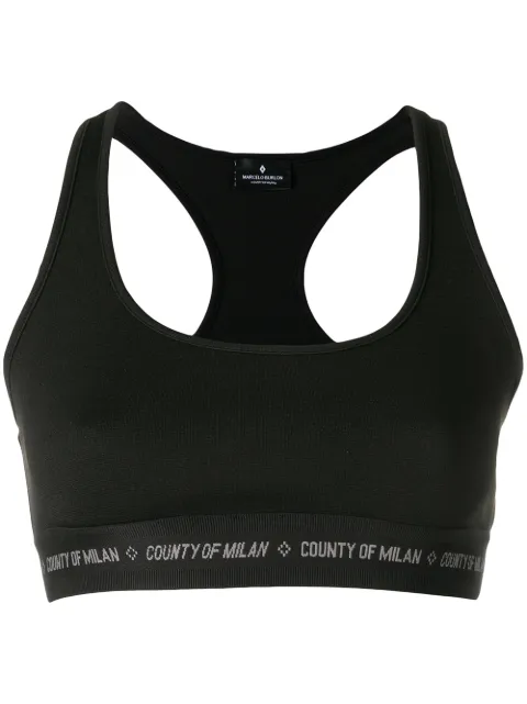 COUNTY OF MILAN logo sports bra Black CWAD027S19A691901001