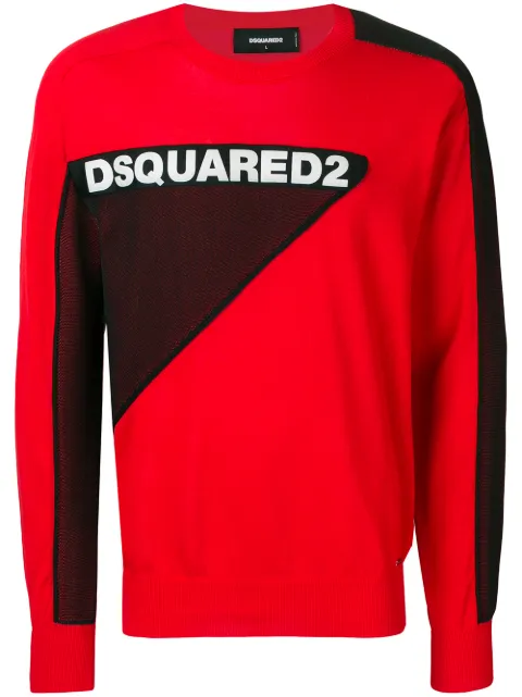 DSQUARED2 logo mesh sweater Red S71HA0869S16684