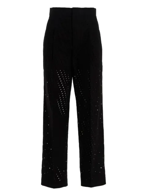 Nude perforated trousers Black 1103572