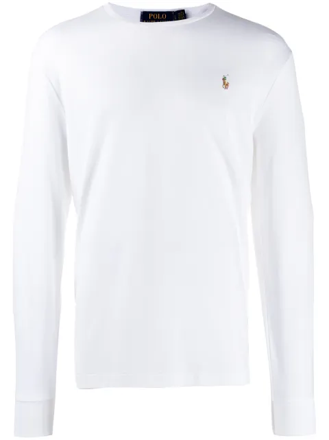Polo Ralph Lauren logo-embroidered long-sleeve T-shirt White 710760121002