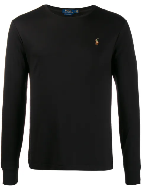 Polo Ralph Lauren logo-embroidered long-sleeve T-shirt Black 710760121001