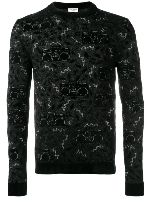 Saint Laurent knit jacquard jumper Black 586806YAHL2