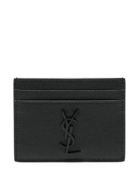 Saint Laurent Cassandre-logo leather card holder Black 485631BTY0U