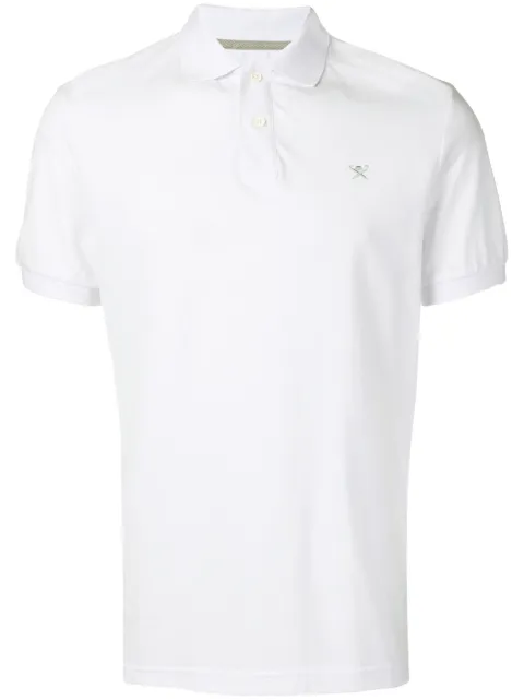 Hackett London embroidered logo polo shirt White HM562363