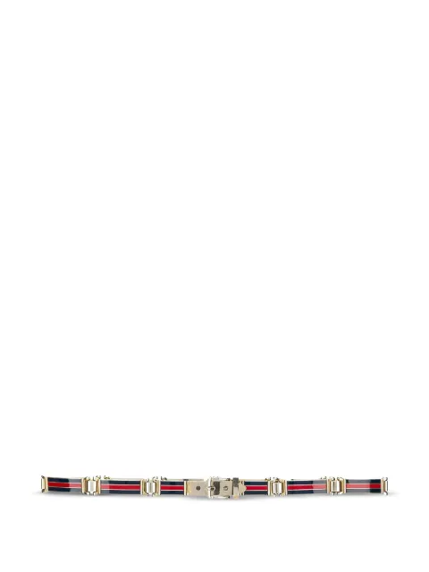 Gucci Pre-Owned 1980s Web-stripe enamel belt Blue DPET0219GUCBELT