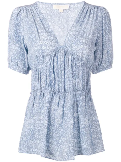 Michael Michael Kors floral print blouse Blue MS94LJXBCF