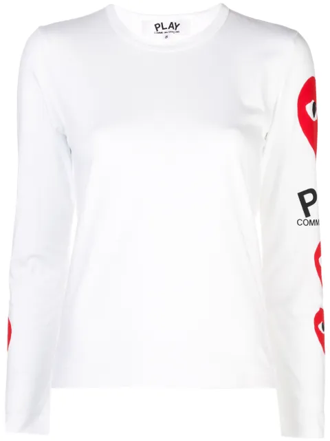 Comme Des Garçons Play logo heart sweatshirt White P1T259