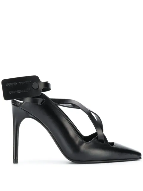 Off-White warped leather pumps Black OWIA153S19D680161000