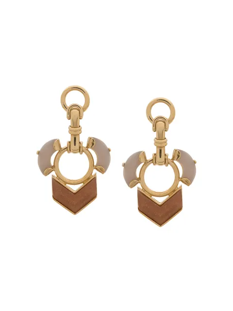 Wouters & Hendrix sunstone and grey agate earrings Gold OEQS19G