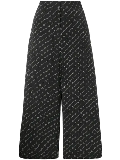 Stella McCartney logo wide leg trousers Black 587152SNA13