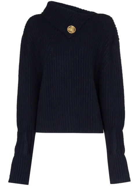 JW Anderson foldover-neck ribbed sweater Blue KW17519D514888