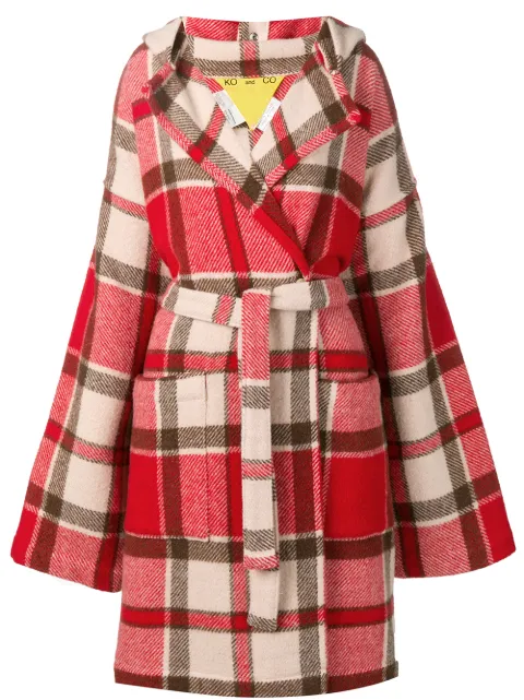 JC de Castelbajac Pre-Owned KO and CO checkered coat Red JCDC288