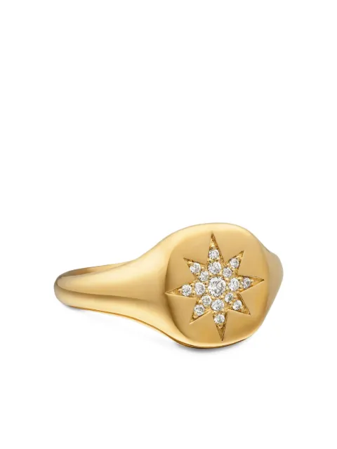 David Yurman 18kt yellow gold Cable Collectibles Compass diamond pinky ring (9.7mm) Gold R14024D88ADI